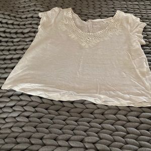 Sezane linen top with embroidery size Small